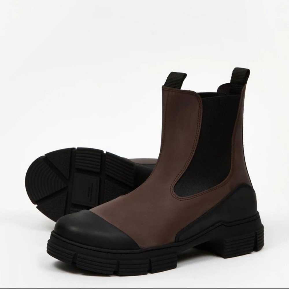 GANNI Recycled Rubber Chelsea Boots, 37 - Brand New